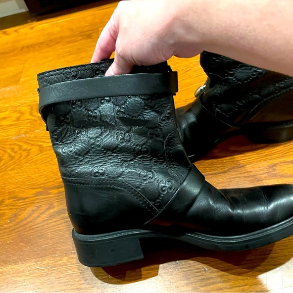 GUCCI GG Black Guccissima Leather
Ankle Moto Boots Size 39/8.5-9. VGUC 🔥 - Picture 9 of 11